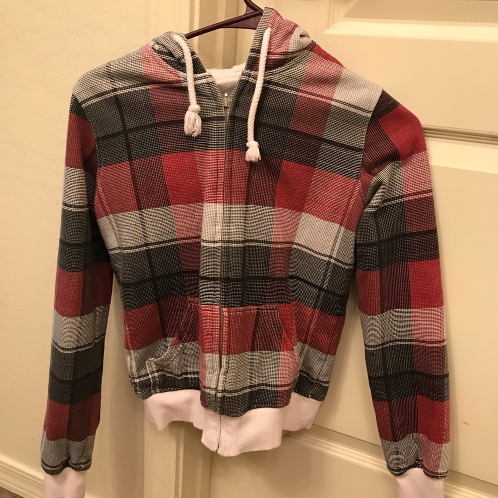 White/Plaid Reversible Jacket
